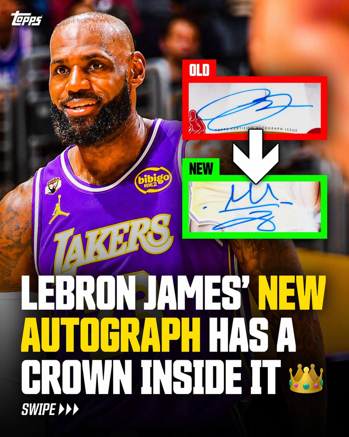 勒布朗·詹姆斯球星卡新签名加入皇冠标志
